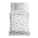 Set di biancheria da letto con coperte terapeutiche bianco con punti e alberi