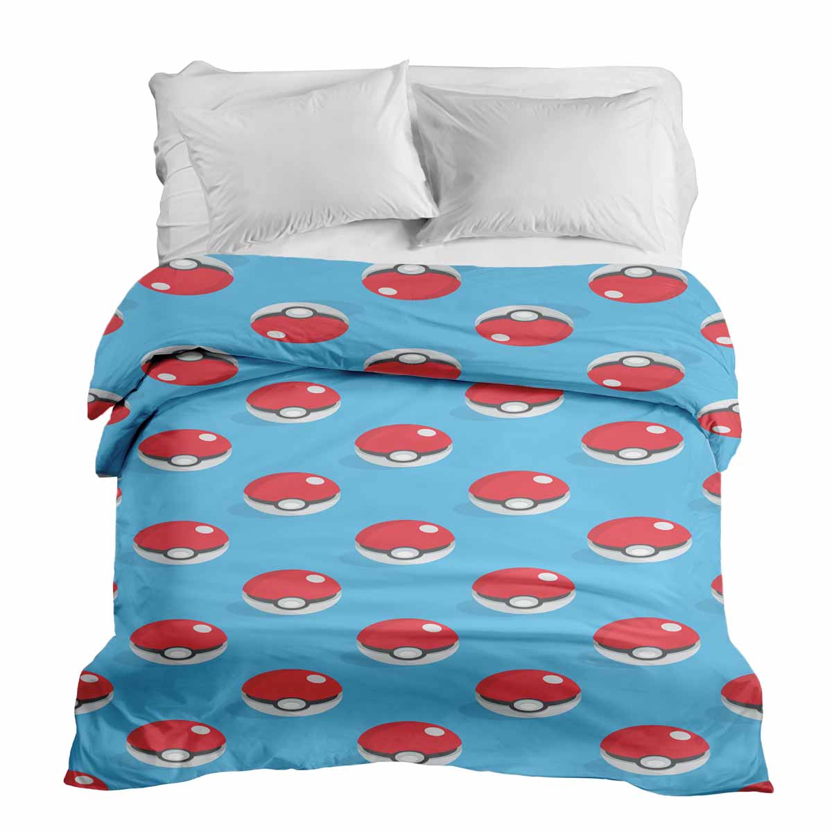 Original therapy blanket - light blue cotton cover with Pokemon