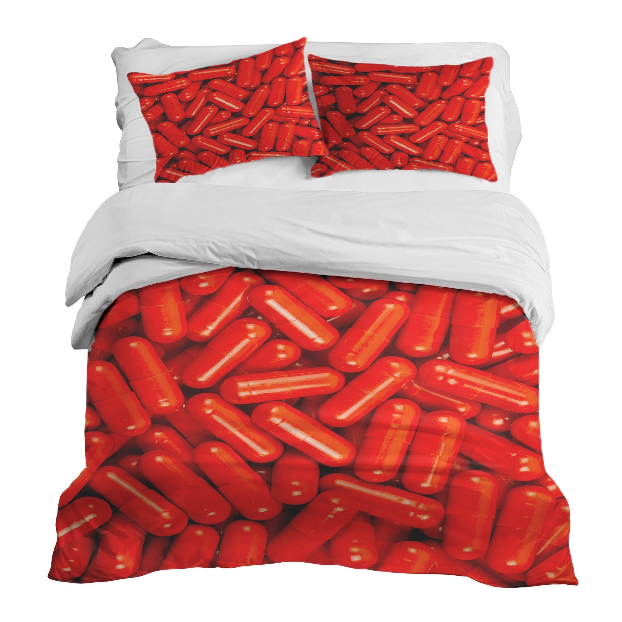 Therapy blankets bedding set red tablets