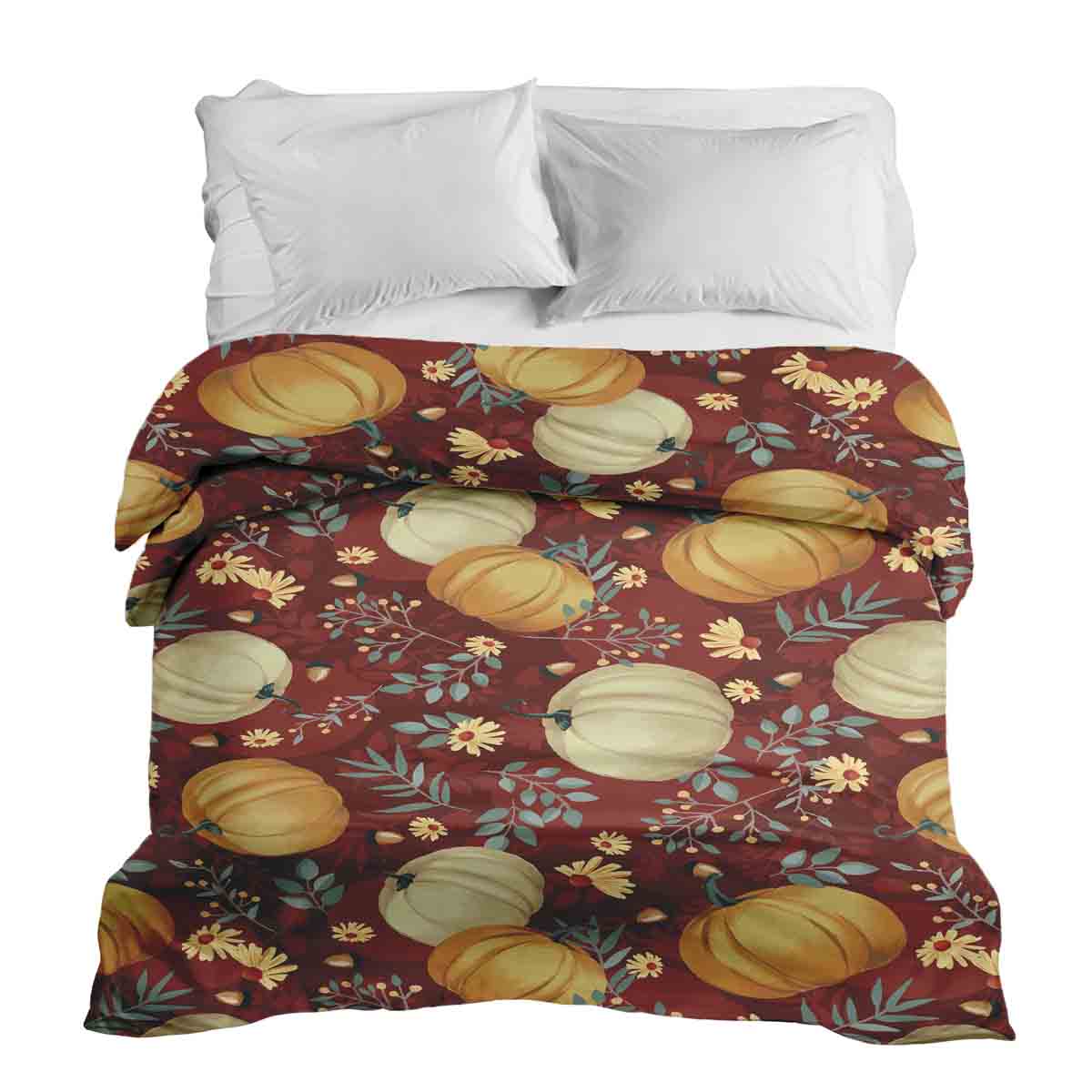 Original therapy blanket - cotton cover red with pumpkins