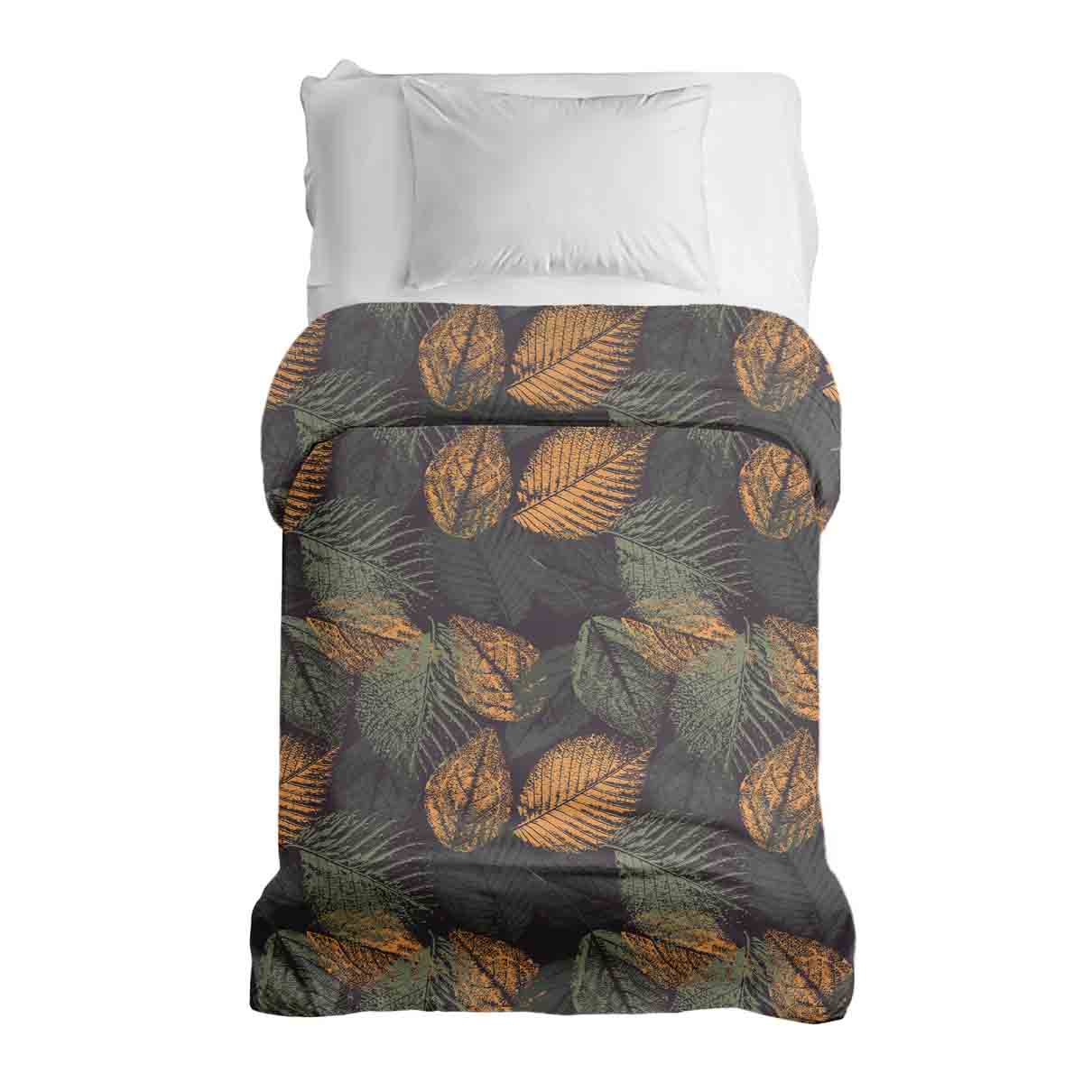 Original therapy blanket - cotton cover autumn leaf motif
