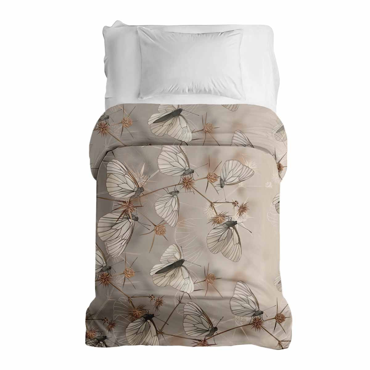 Originele therapiedeken - katoenen hoes beige met motten