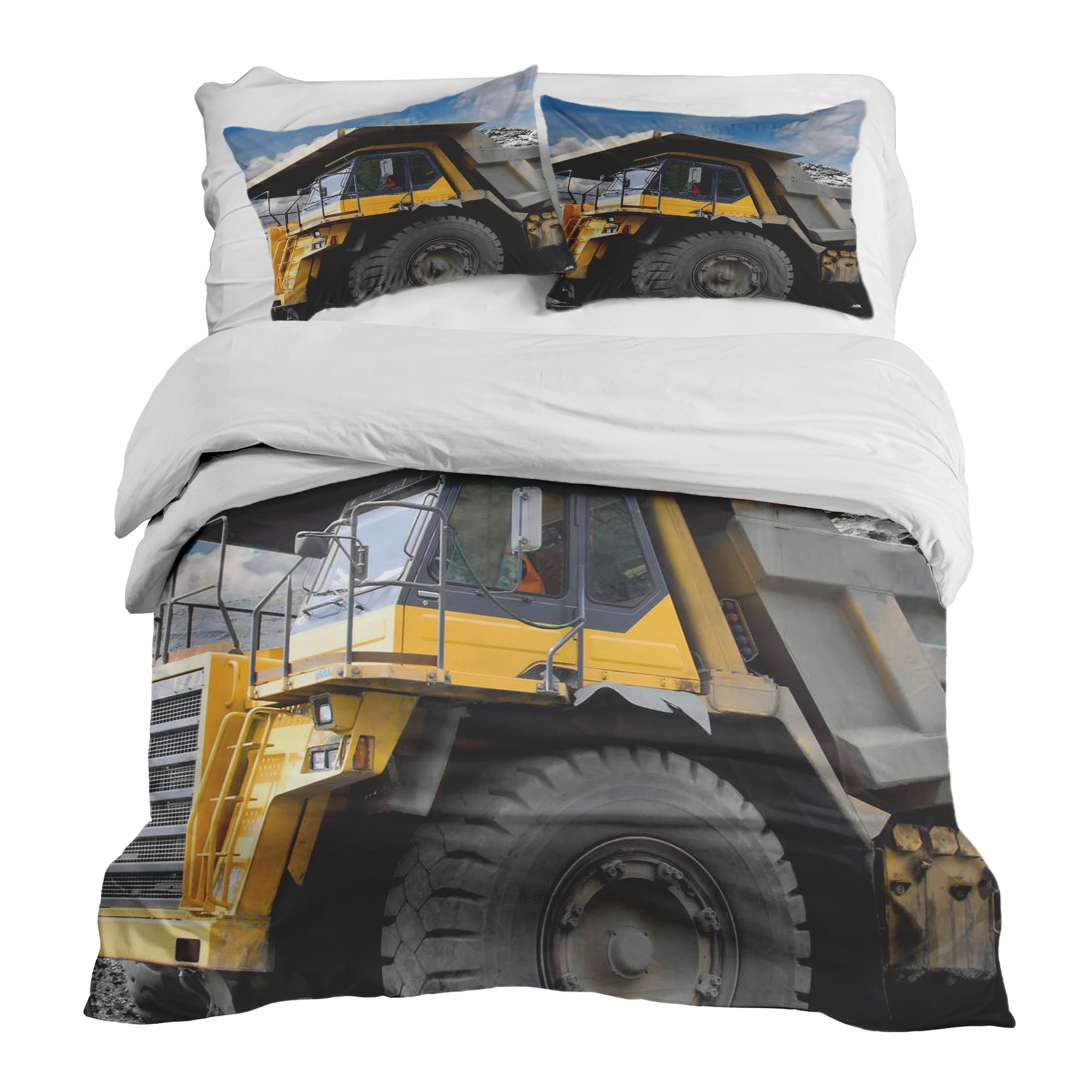 Therapy blankets bedding set yellow truck