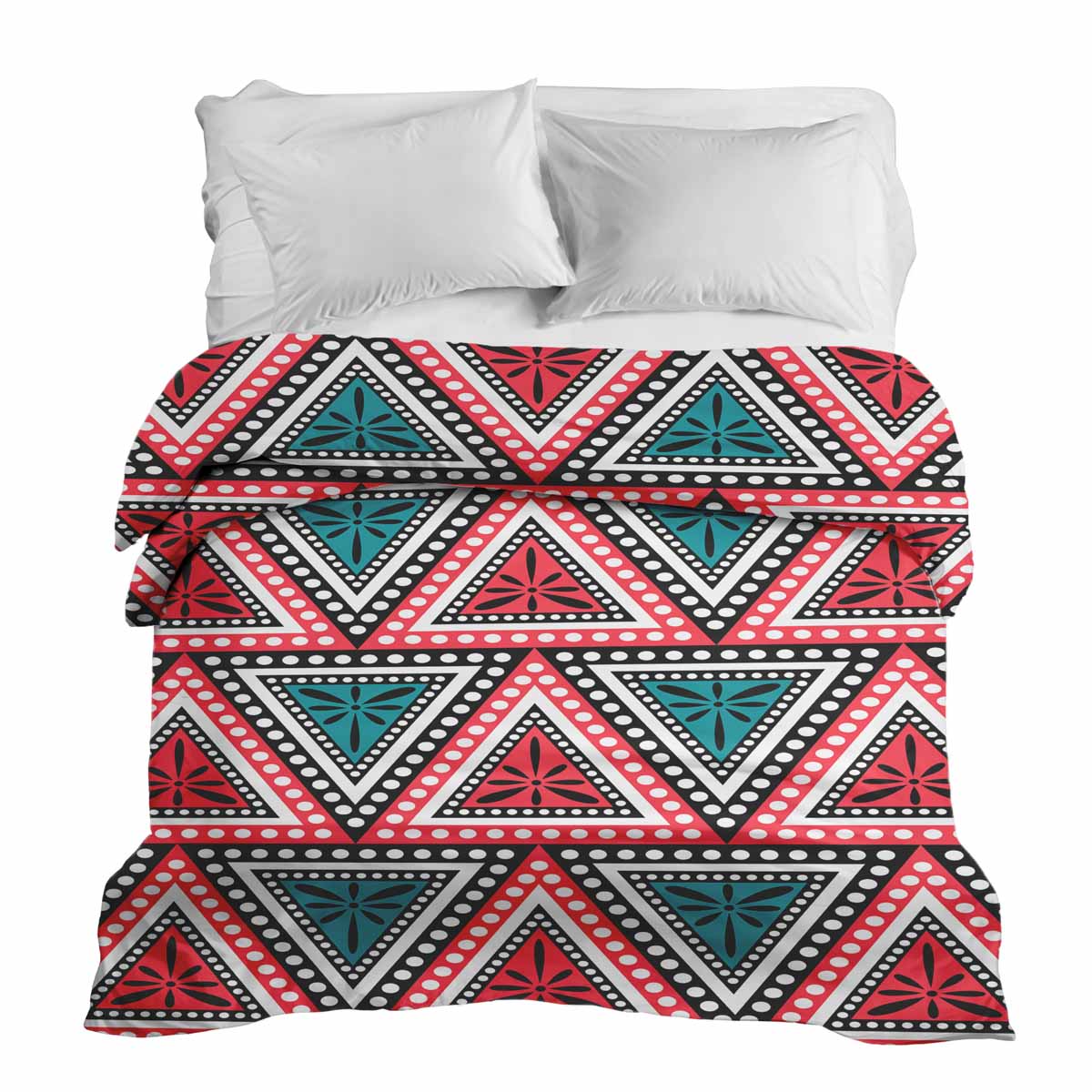 Original therapy blanket - cotton cover with colorful triangles