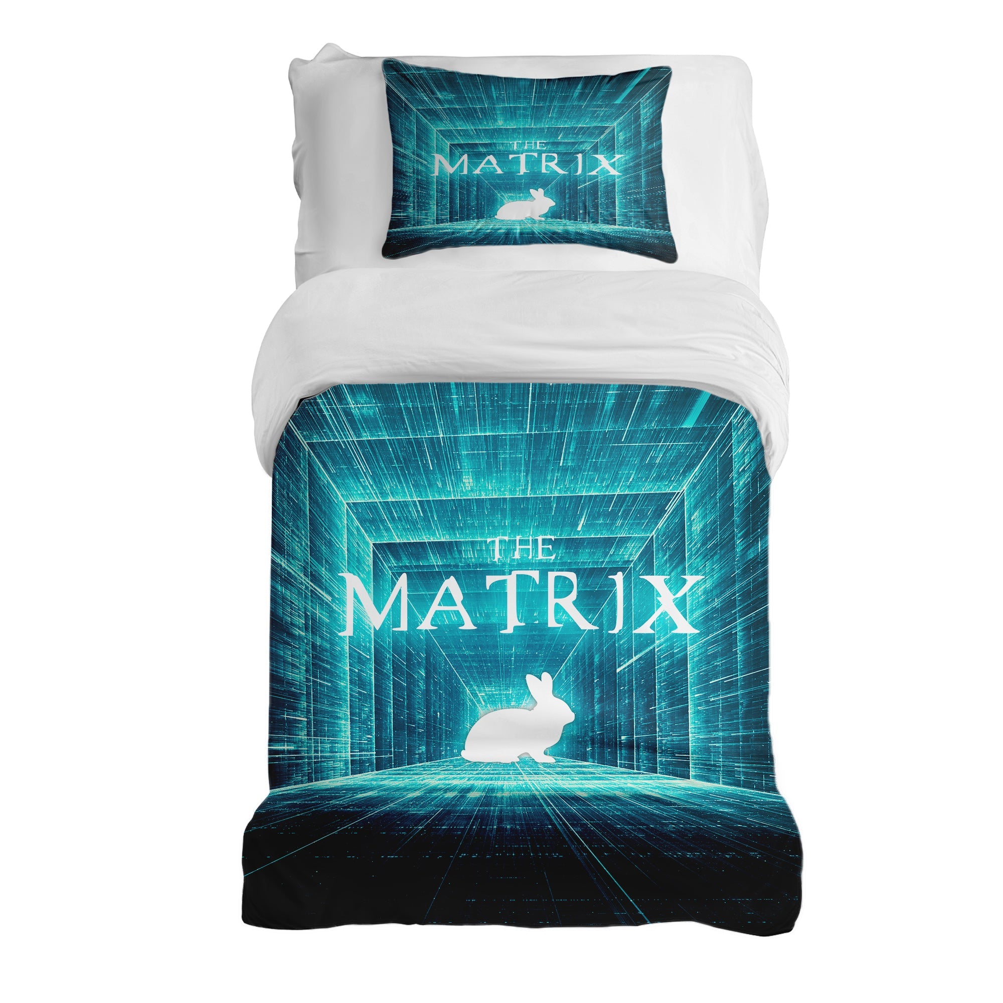 Therapy blankets bedding set blue matrix