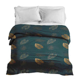 Original therapy blanket - cotton cover green with golden leaf