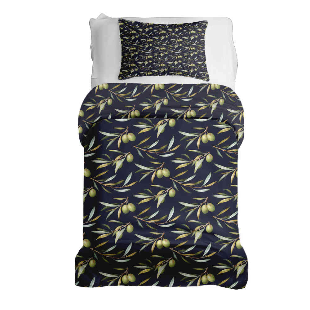 Therapy blankets bedding set with olives