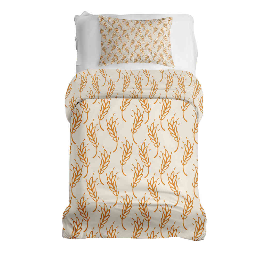 Therapy blankets bedding set white with yellow wheat