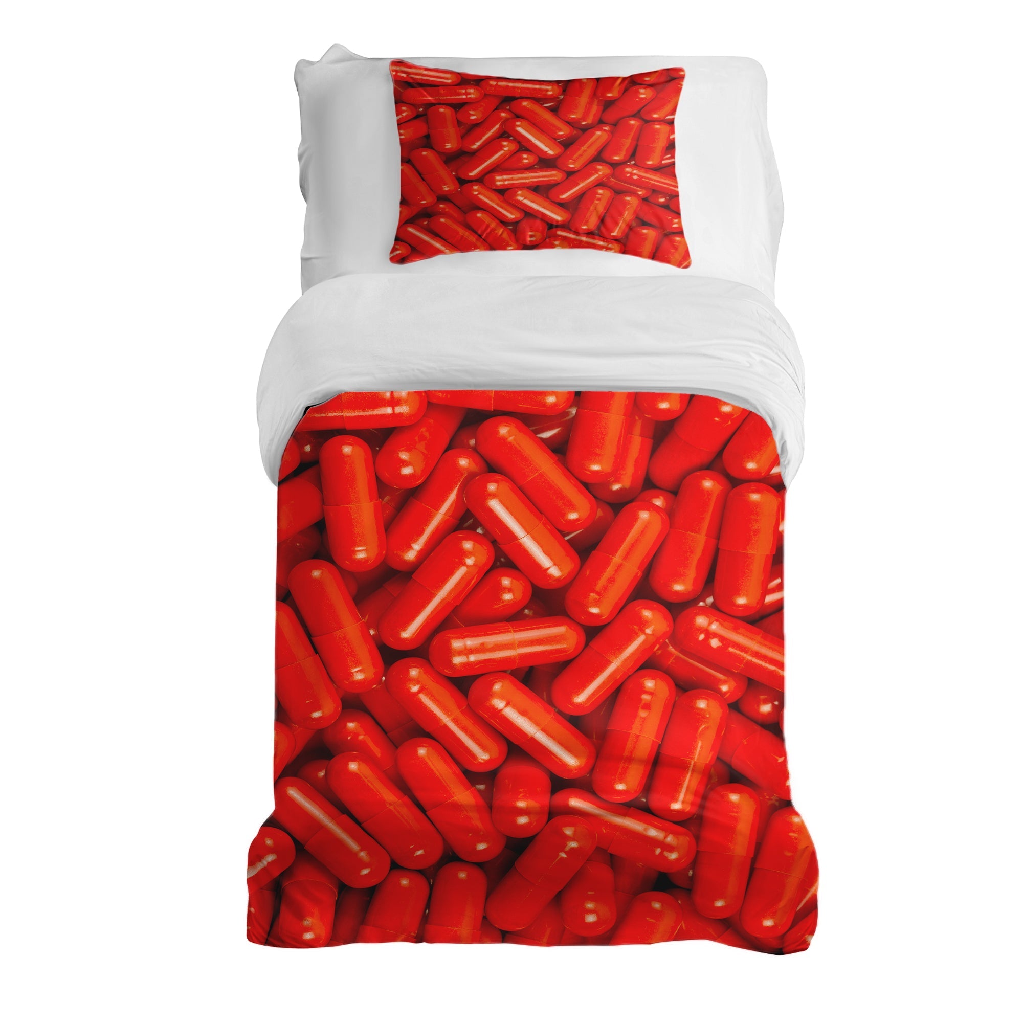 Set di biancheria da letto con coperte terapeutiche rosse compresse
