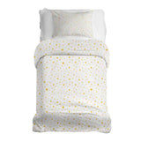 Set di biancheria da letto con coperte terapeutiche bianco con stelle gialle