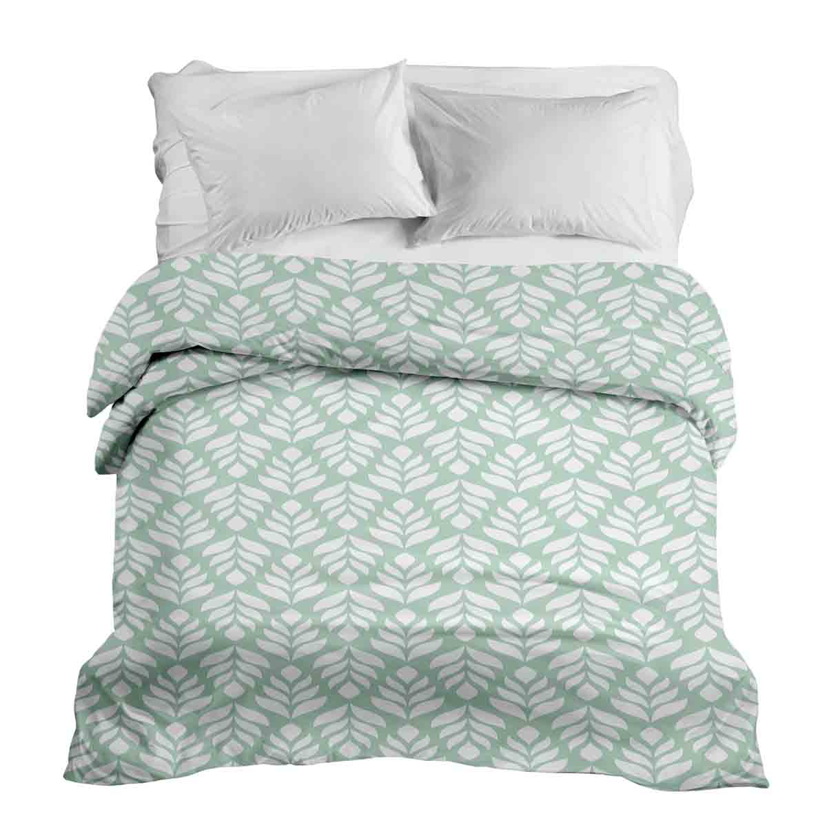 Original therapy blanket - cotton cover green with fir trees