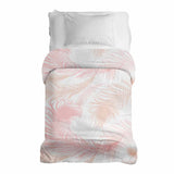 Original therapy blanket - cotton cover white with pink feathers