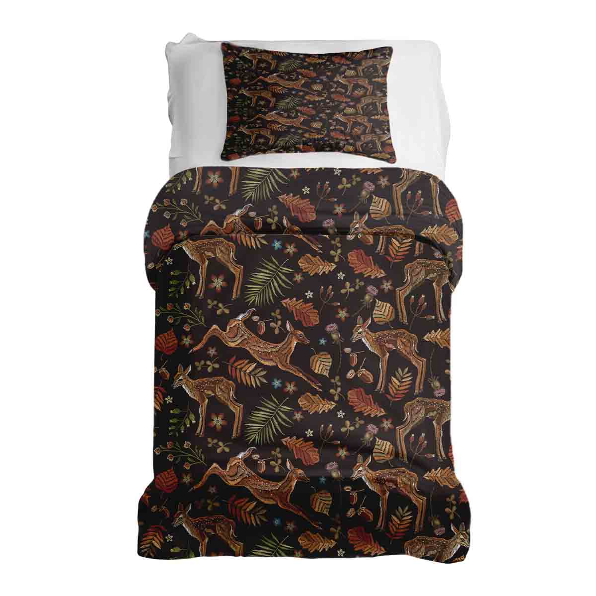 Therapy blankets bedding set brown with deer