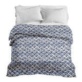 Coperta terapeutica originale - Rivestimento in cotone motivo onde blu