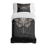 Therapy blanket bedding set, black with butterfly.