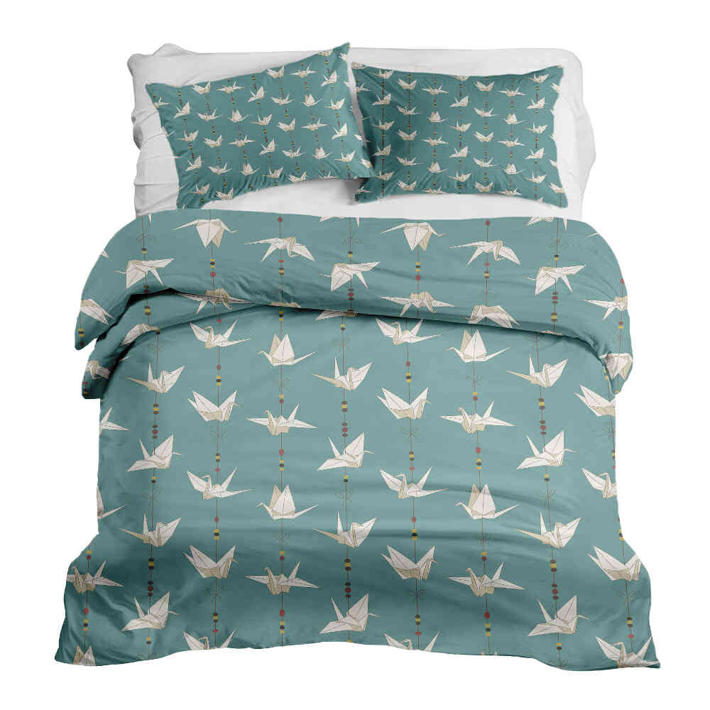 Therapy blankets bedding set origami swan