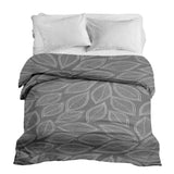 Original therapy blanket - cotton cover gray with white palm leaves