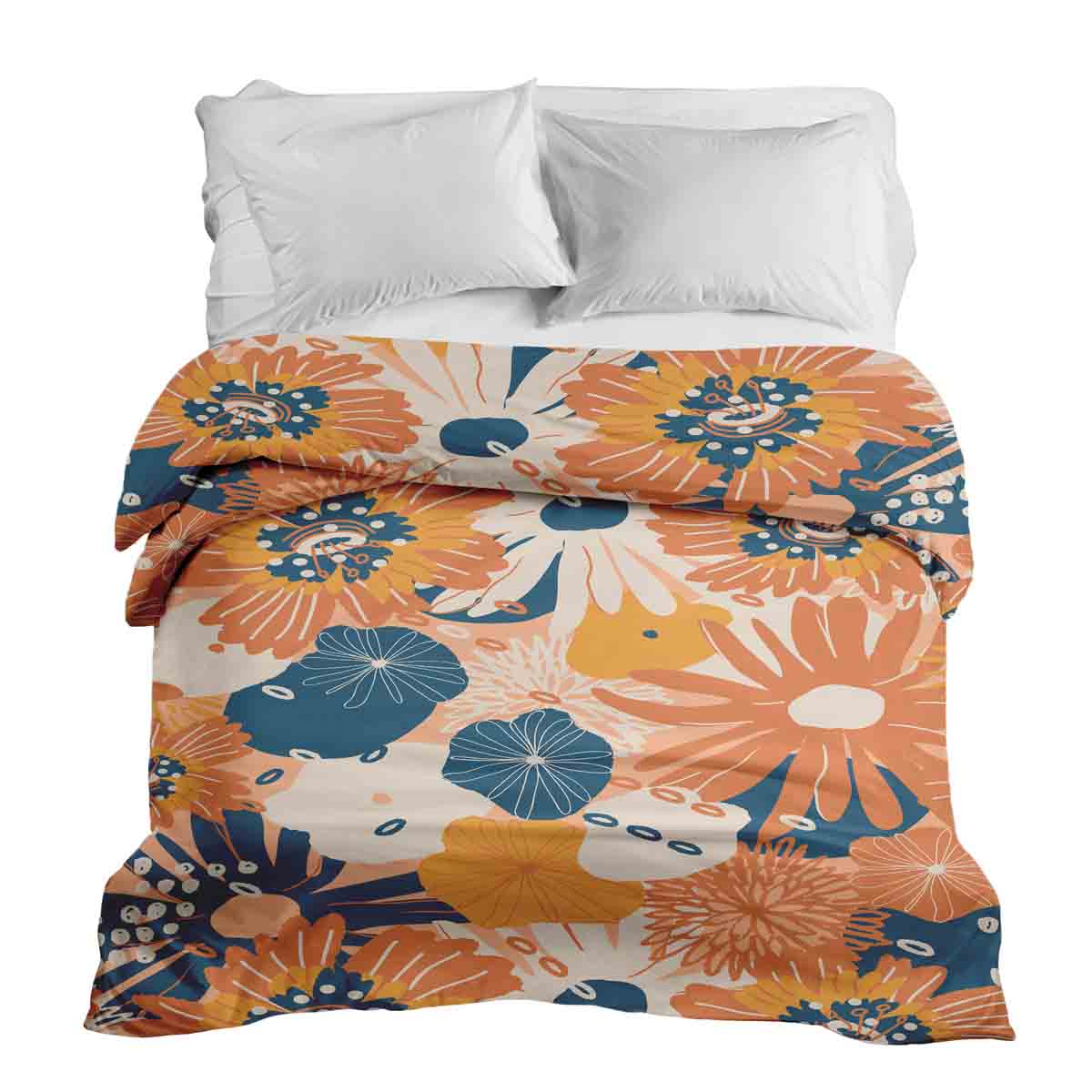 Coperta terapeutica originale - Rivestimento in cotone con fiori di gerbera