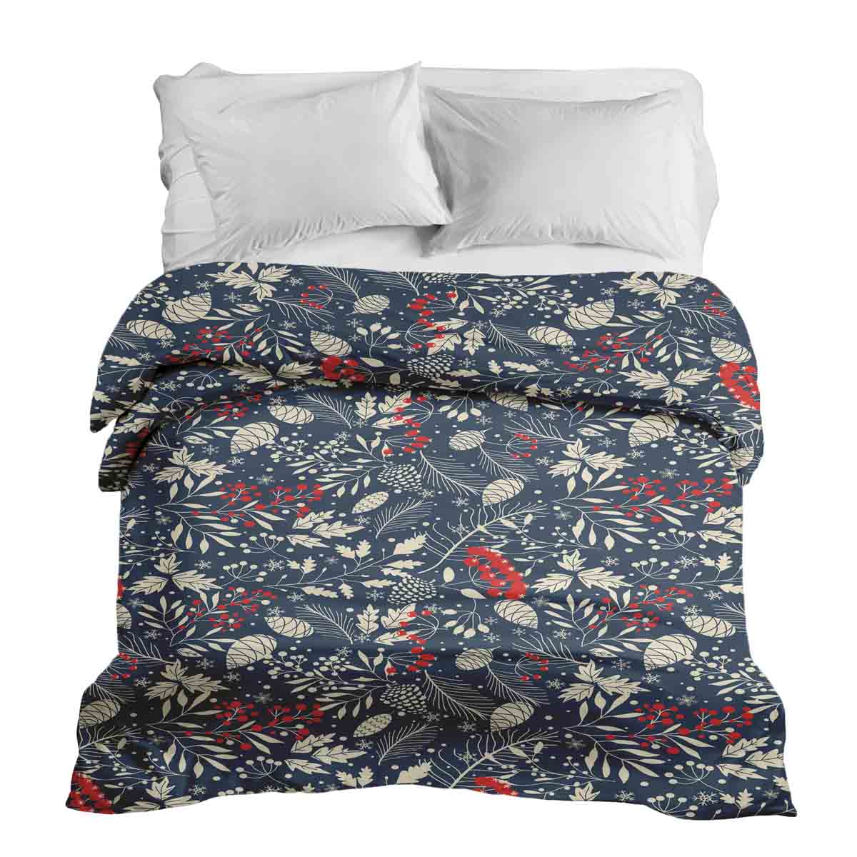 Original therapy blanket - cotton cover with Christmas leaves