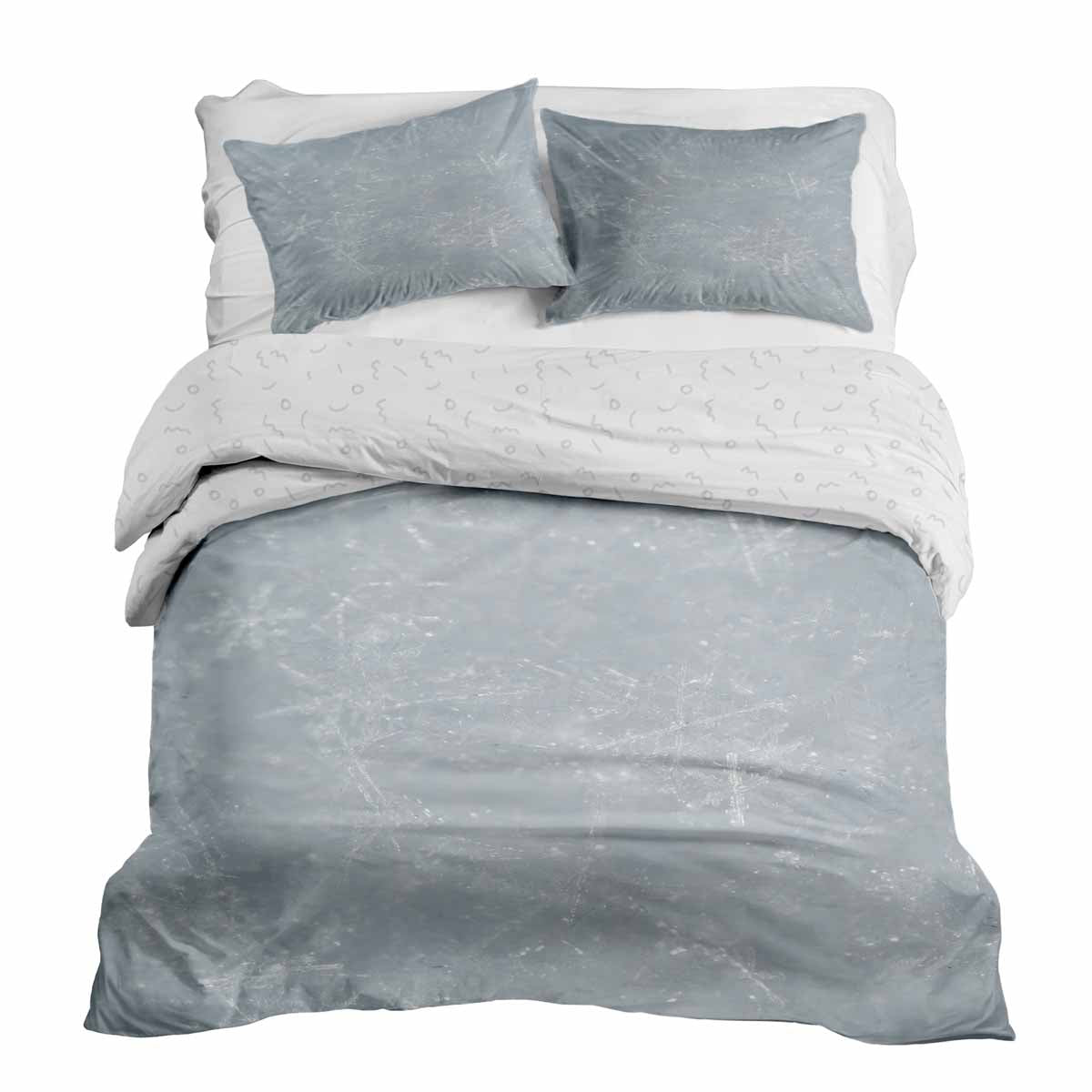 Therapy blankets bedding set gray with snowflakes