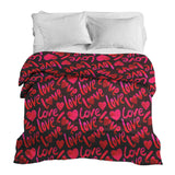 Coperta terapeutica originale - Rivestimento in cotone nero con scritta Love