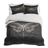 Therapy blanket bedding set, black with butterfly.