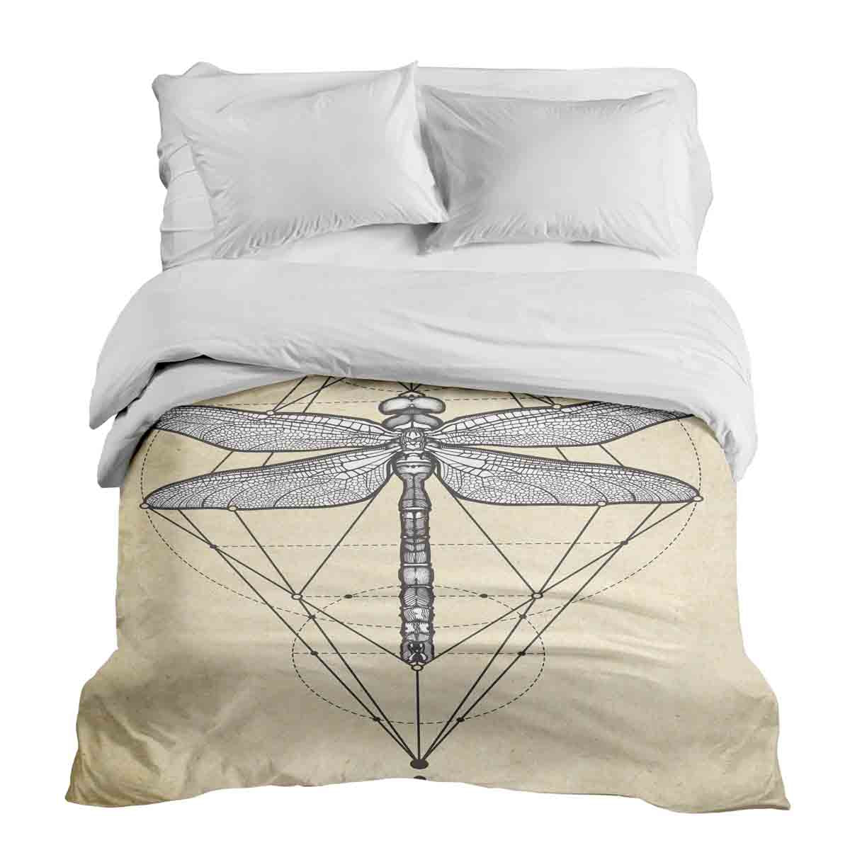 Manta terapéutica original - Funda de algodón amarilla con libélula