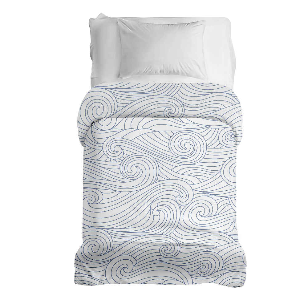 Couverture thérapeutique originale - Housse en coton vagues bleues