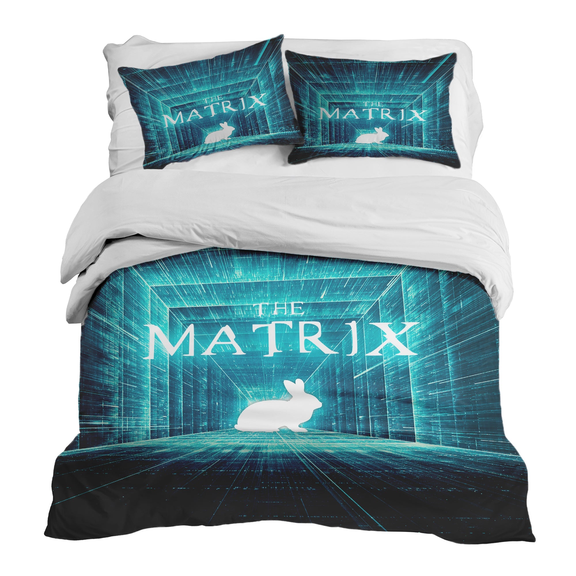 Therapy blankets bedding set blue matrix