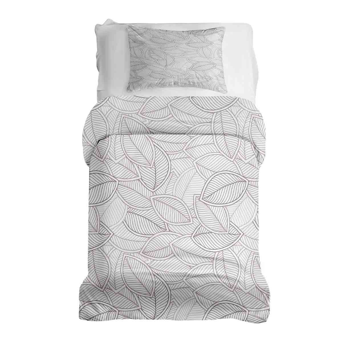 Therapiedekens beddengoedset met grijze palmbladeren