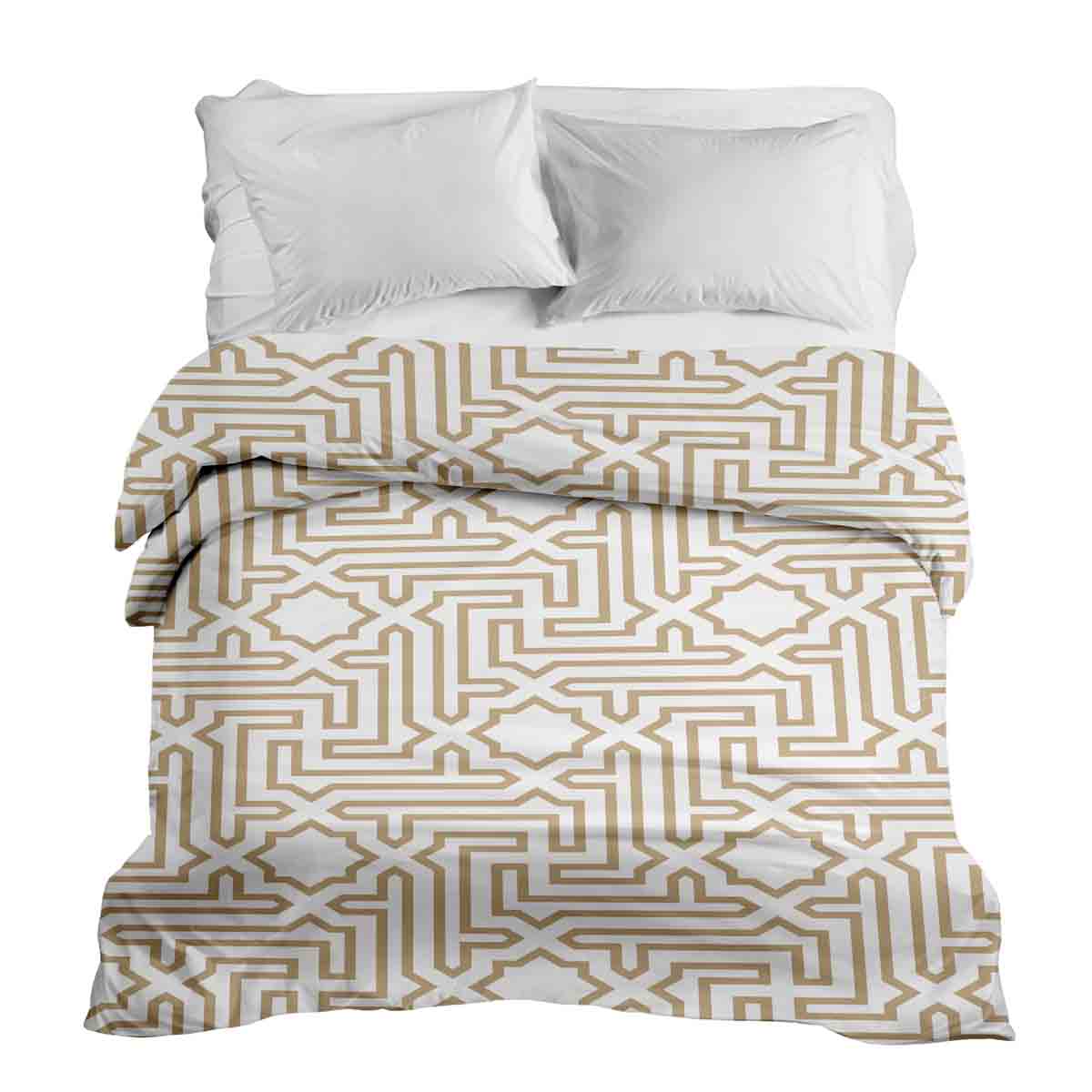 Originele therapiedeken - katoenen hoes beige met vormen