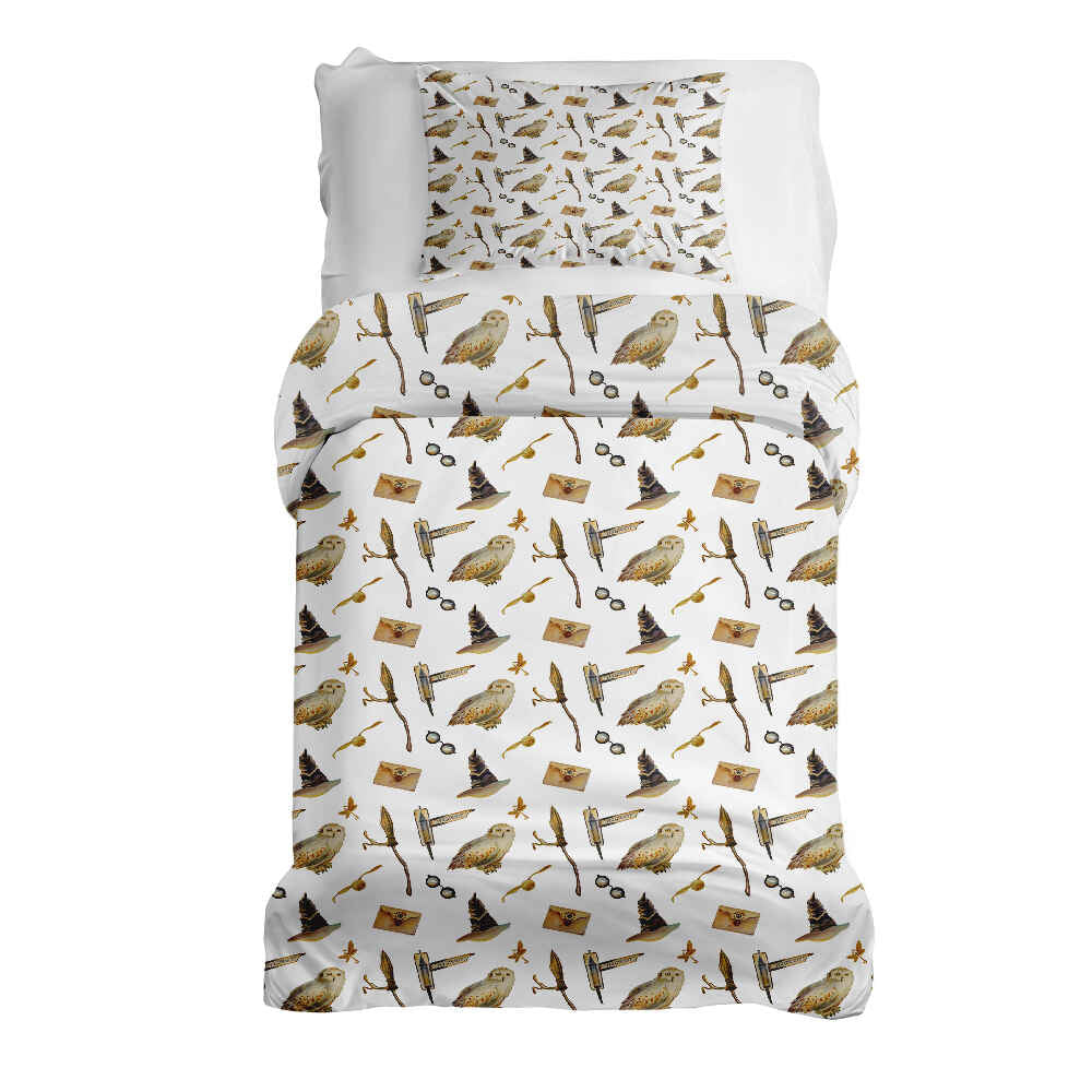Therapy blankets bedding set white with owls