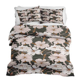 Therapy blanket bedding set with pink aster flowers