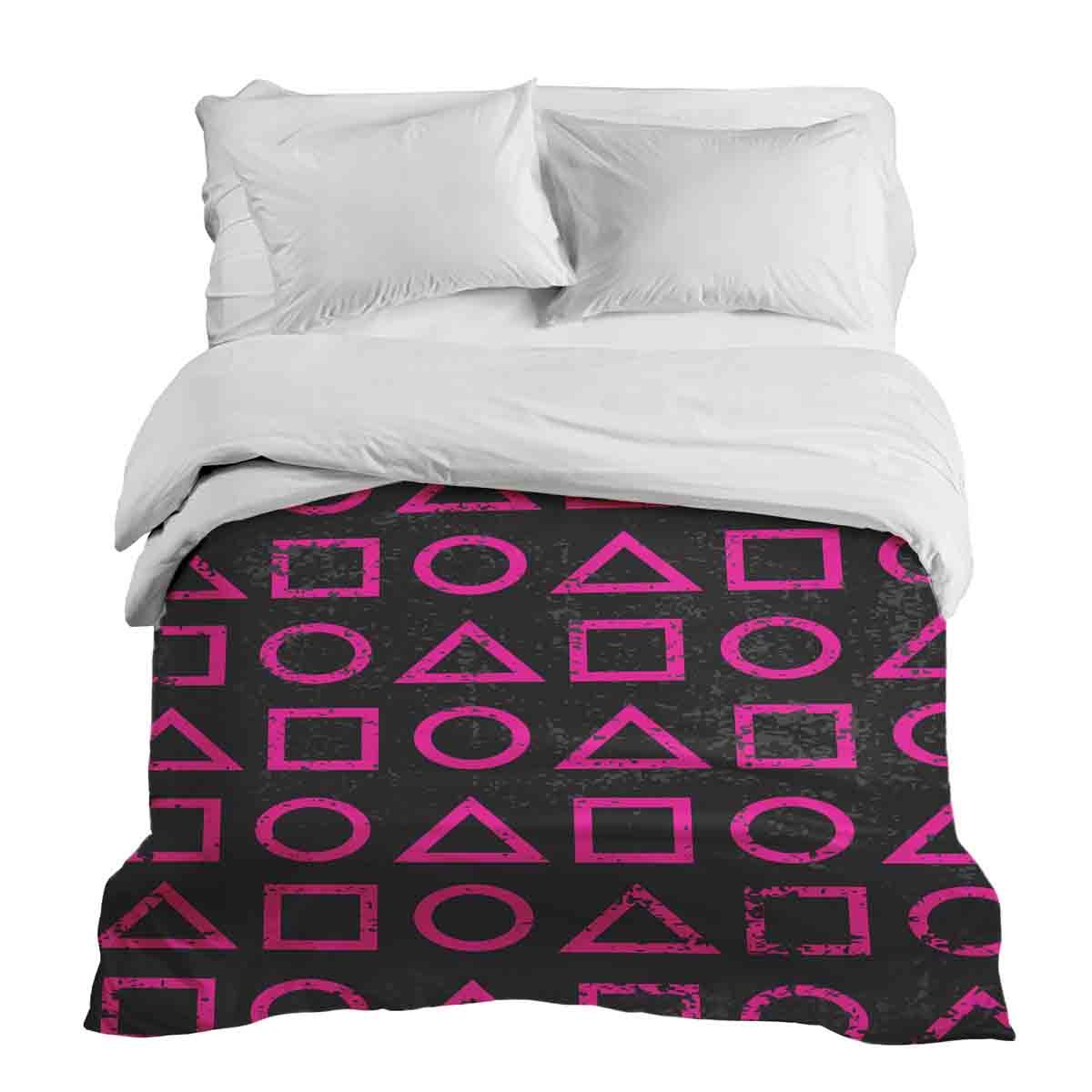 Original therapy blanket - cotton cover pink Dalgona shapes