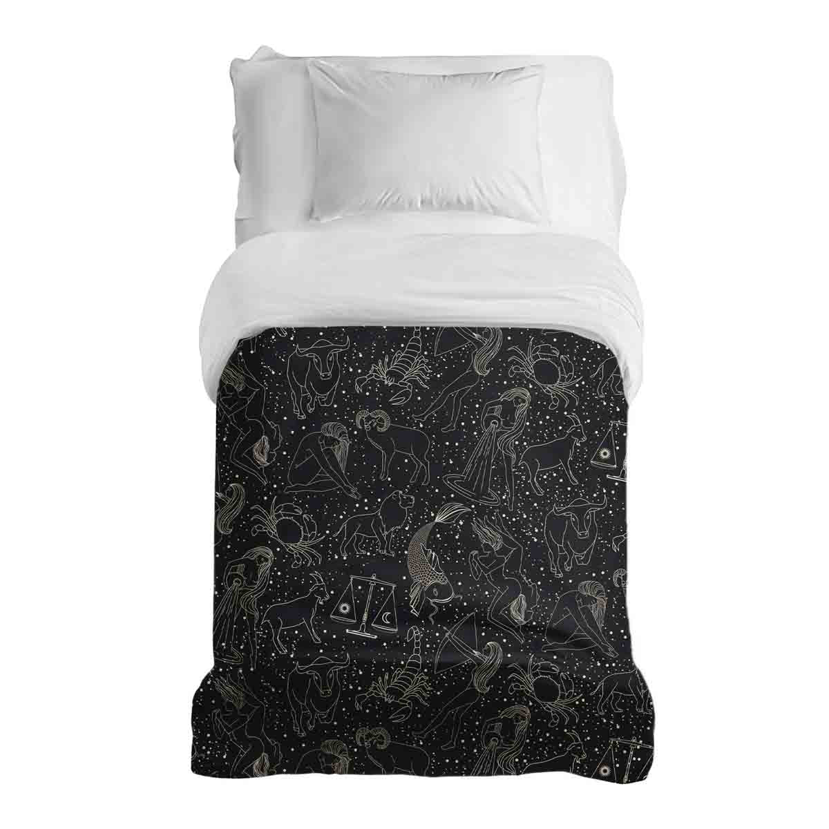 Manta terapéutica original - Funda de algodón negra Horóscopo