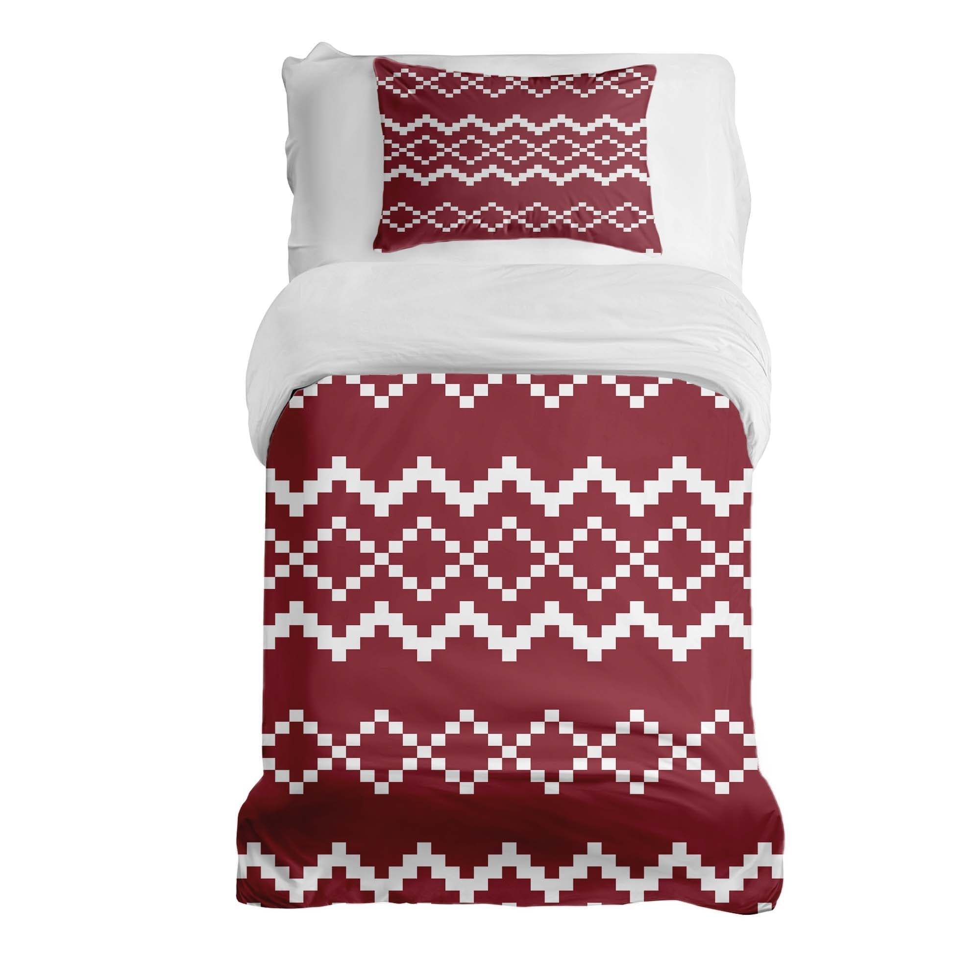 Therapiedecken beddengoed set met rood kerstpatroon