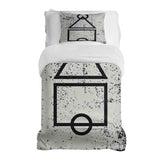 Set de ropa de cama con manta terapéutica blanco formas Dalgona