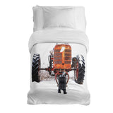 Originele therapiedeken - katoenen hoes tractor in oranje