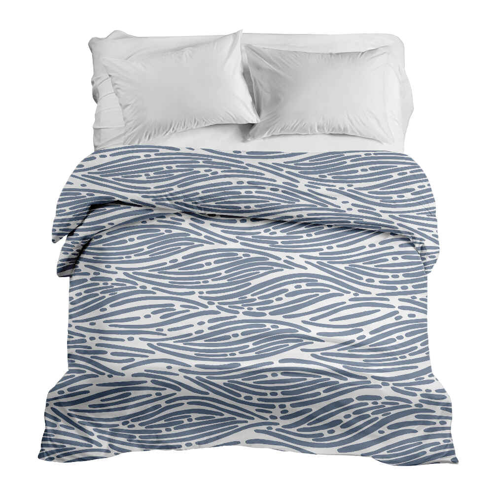 Coperta terapeutica originale - Rivestimento in cotone motivo ondulato blu