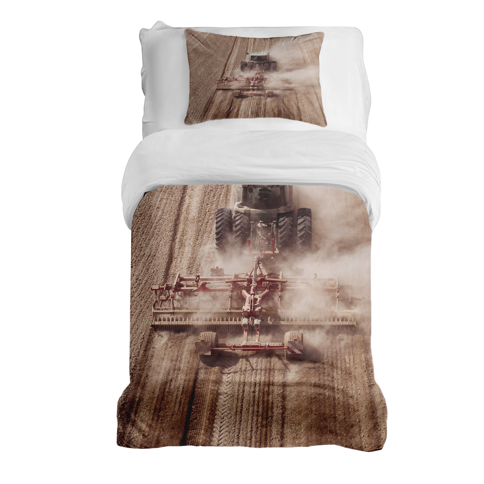 Juego de ropa de cama con manta terapéutica Tractor en polvo