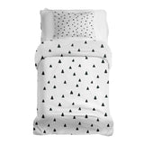 Juego de ropa de cama con mantas terapéuticas blancas con triángulos en negro