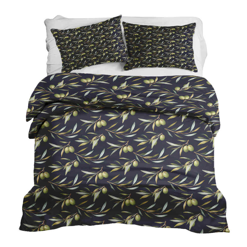 Therapy blankets bedding set with olives