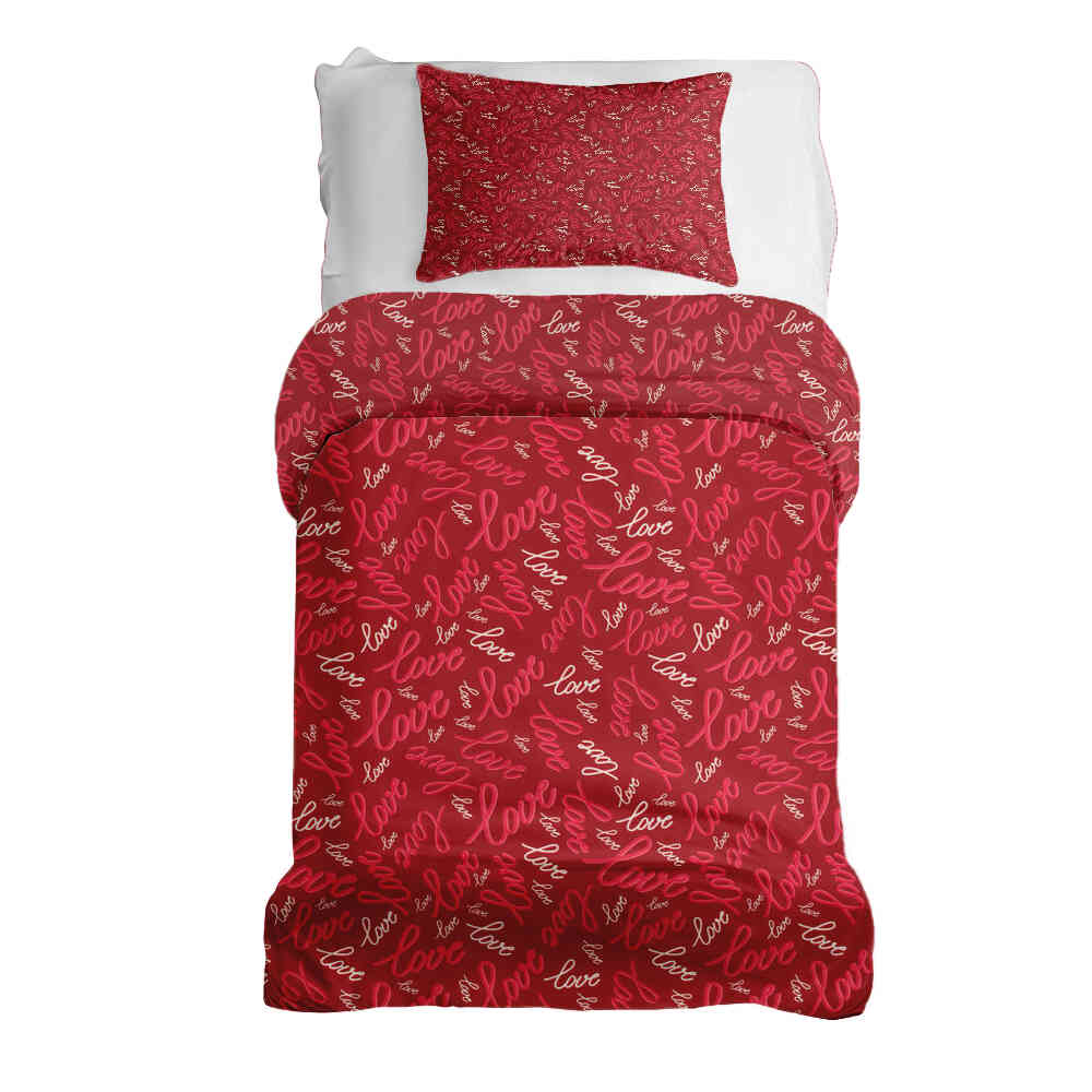 Set de ropa de cama con manta terapéutica Love Love Love