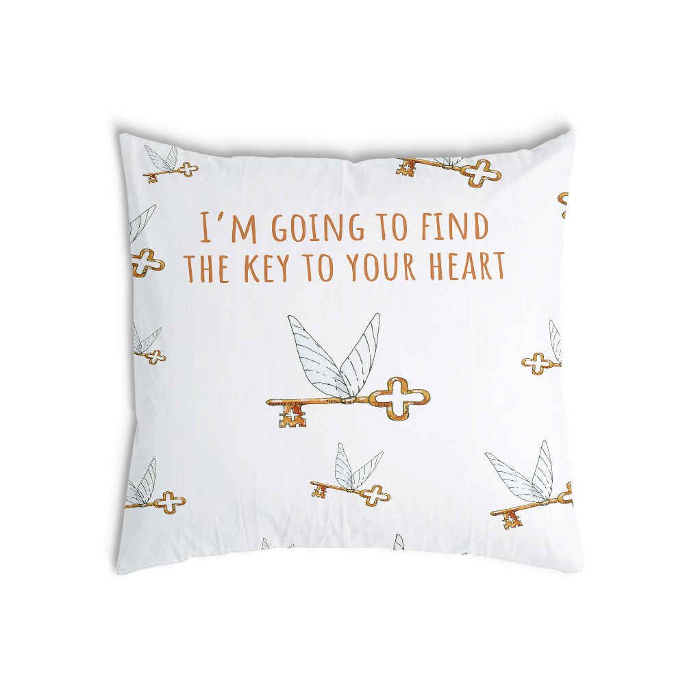 Gezondheidskussen wit met vliegende sleutel
