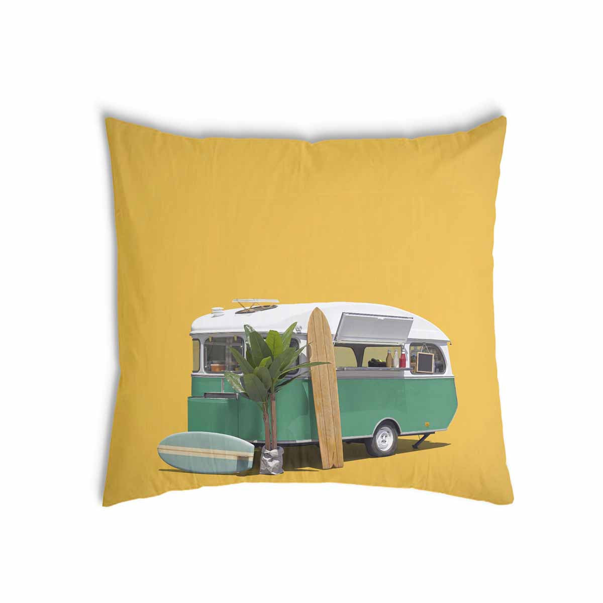 Health pillow yellow with bus