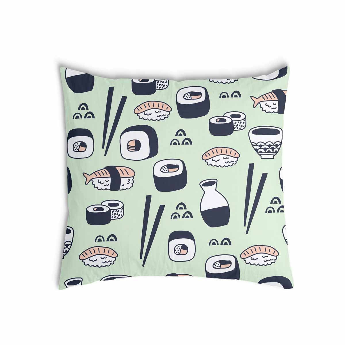 Health Pillow Light Green with Sushi