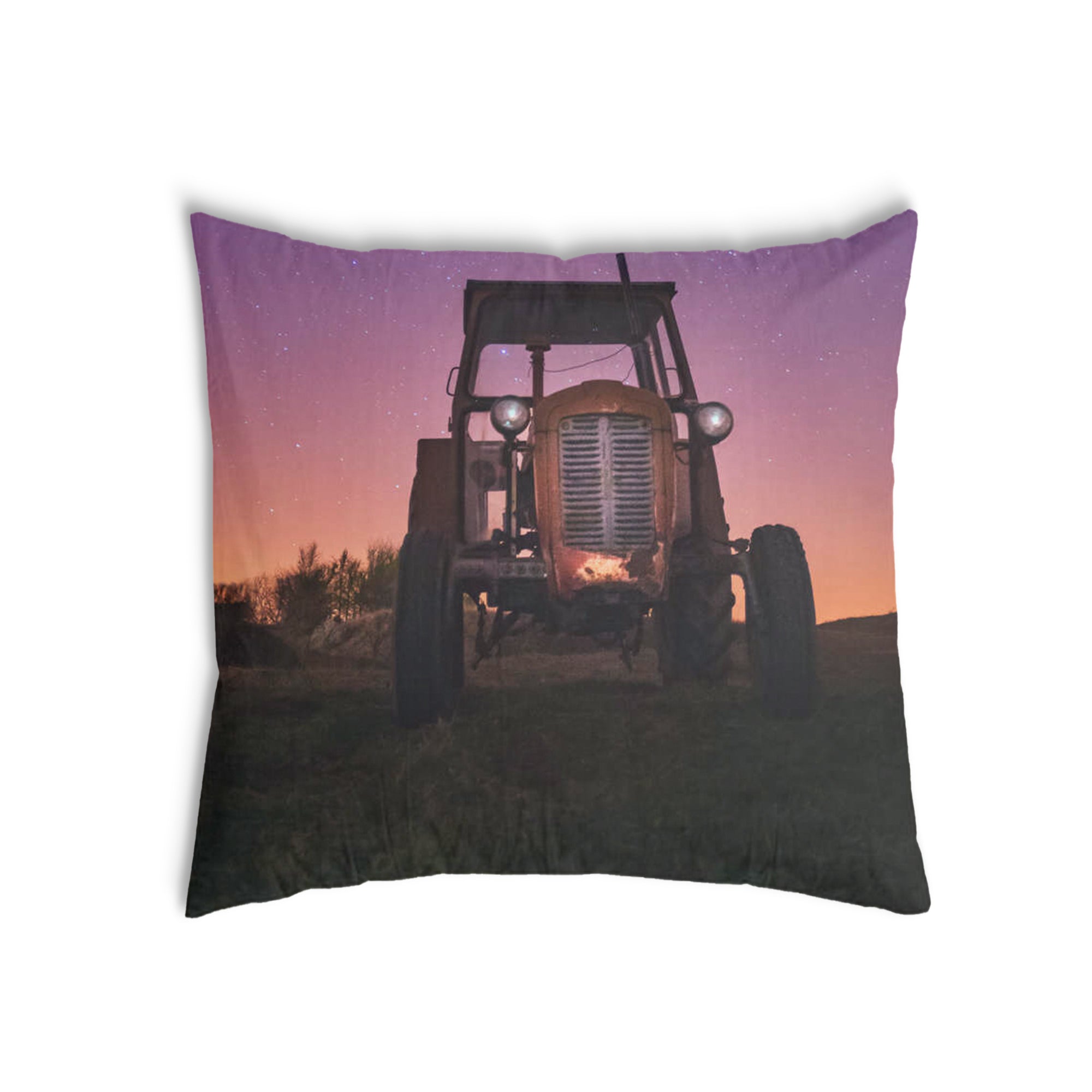 Almohada de salud morada con tractor