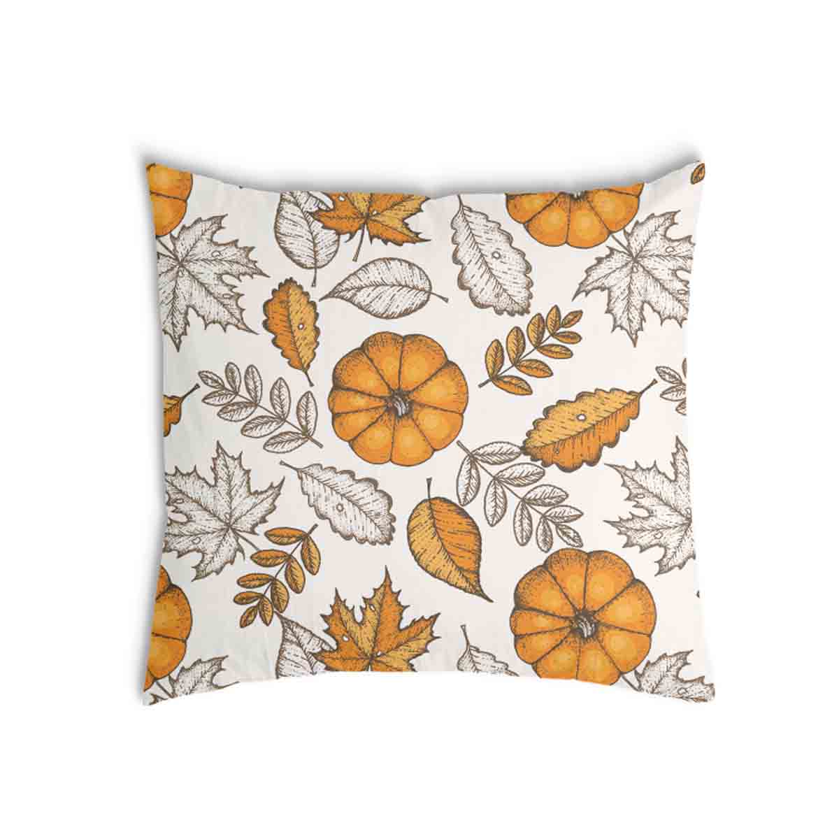 Cuscino sanitario bianco con foglia e zucca