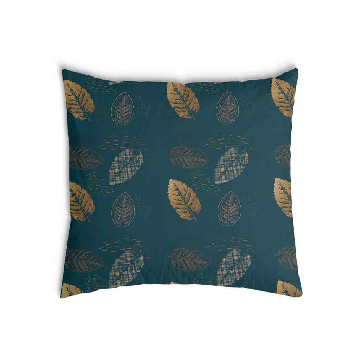 Cuscino salute verde con foglia dorata