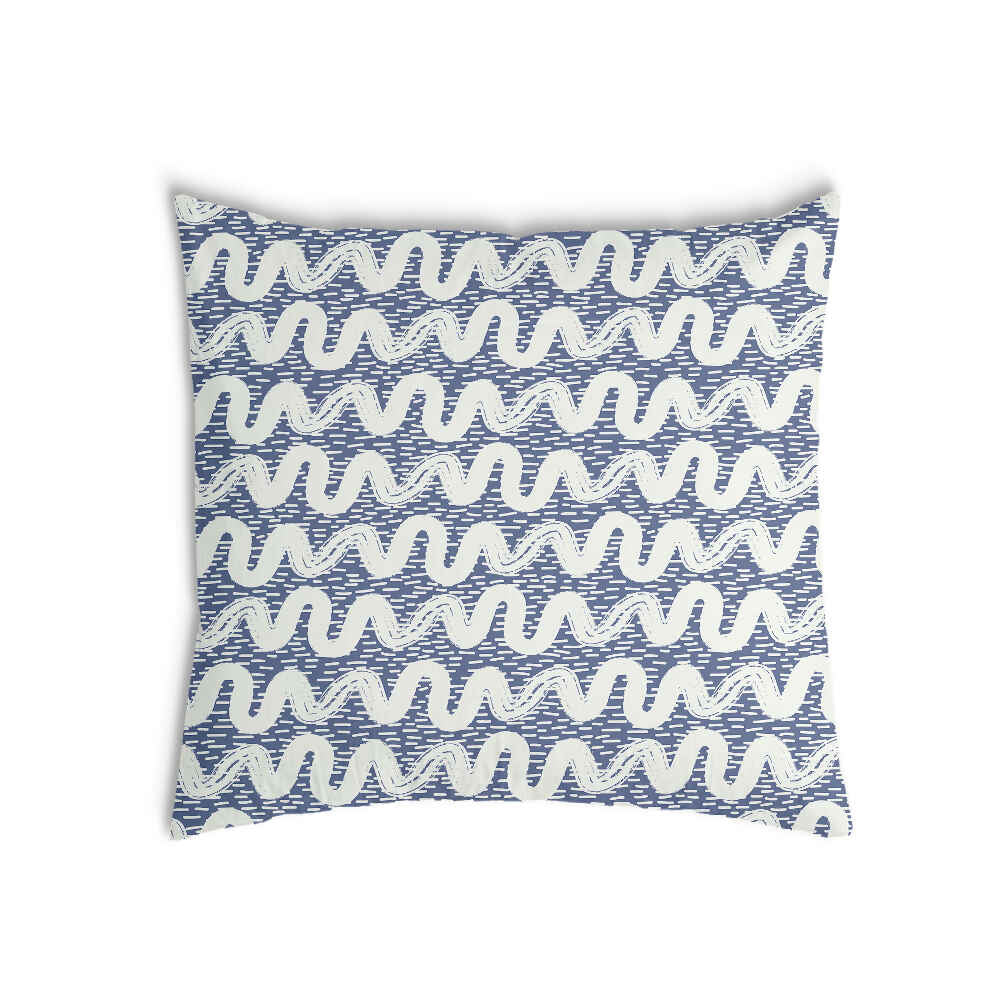 Gezondheidskussen blauw witte golven